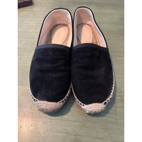 Rag & Bone Black Suede Espadrille Flats Women Size 39 Slip-On Rubber Sole Rope D - Picture 5 of 6